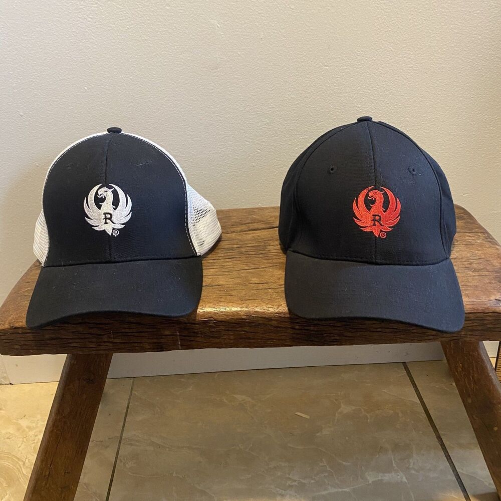 Lot of 2 Ruger Firearms Hats – Phoenix Logo Cap & Trucker Hat Adjustable